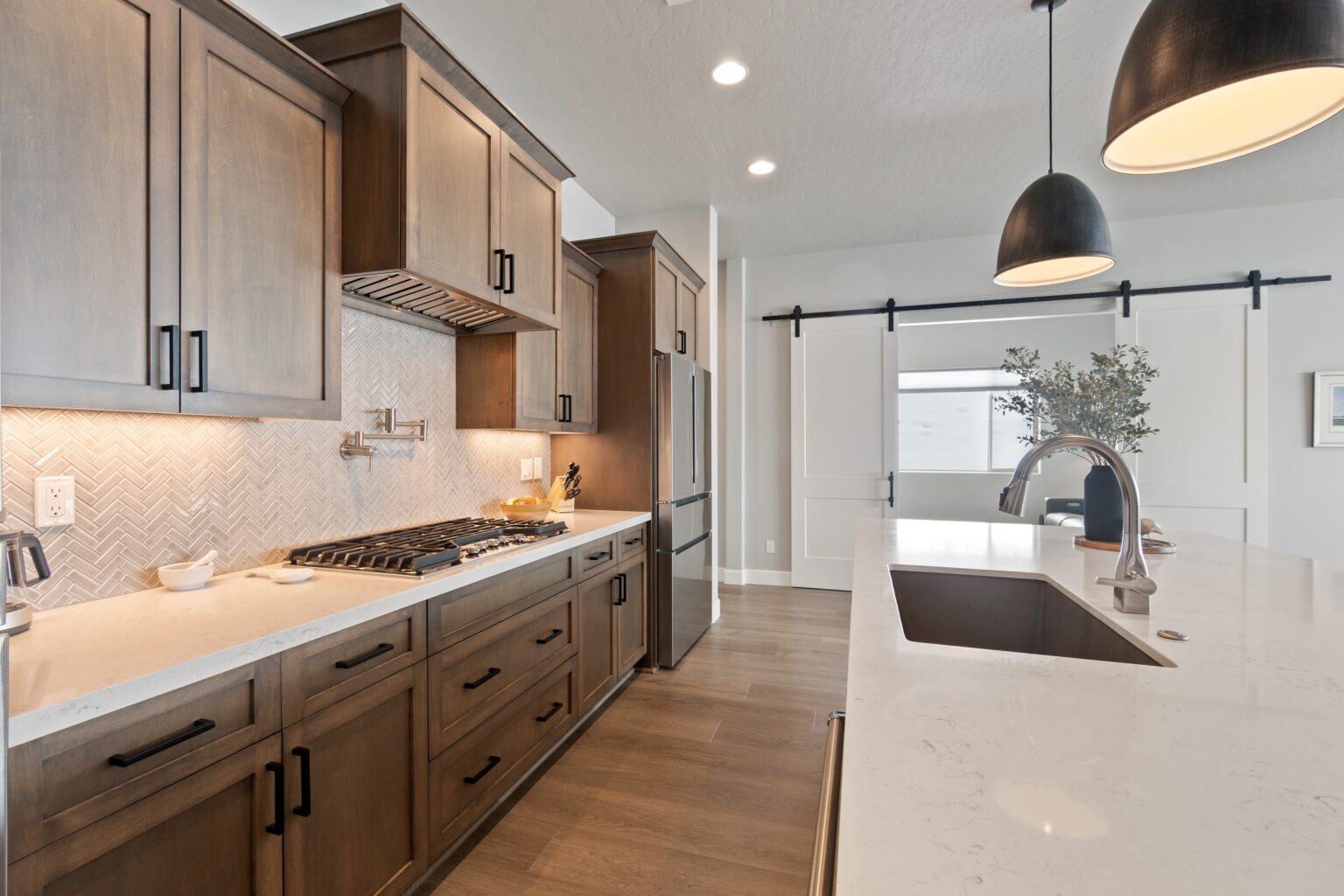 Mid century modern kitchen open layout