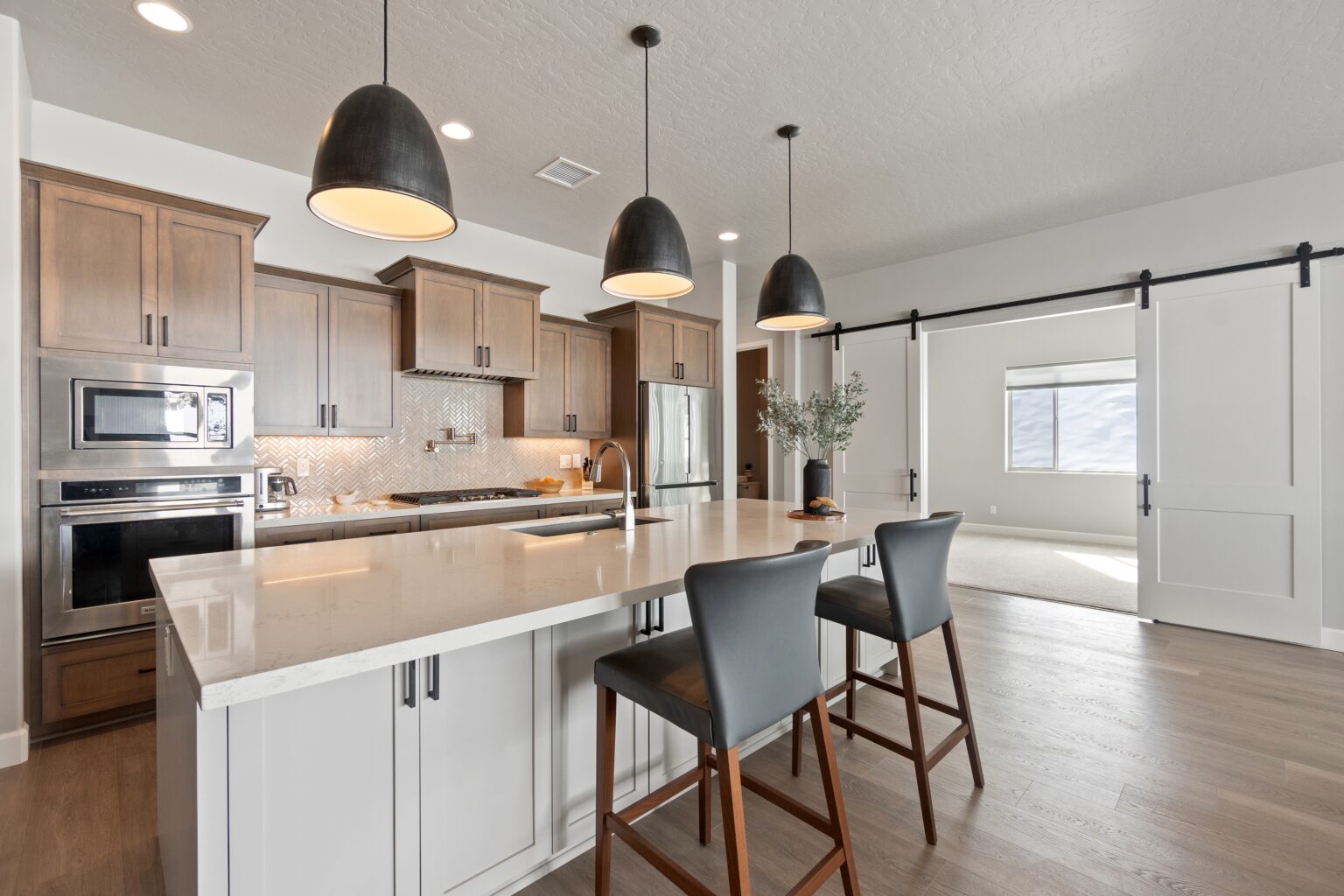 Mid century modern kitchen open layout